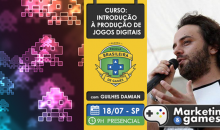 Sorteio de 1 inscrição VIP para o curso de Introdução à Produção de Jogos Digitais da Escola Brasileira de Games